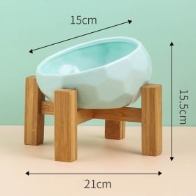 Pet Supplies Bowl Ceramic Cat Bowl Dog Bowl Oblique Mouth (Option: light greenset)