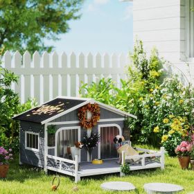 Dog House Outdoor (Option: Grey-915x145x850 mm)