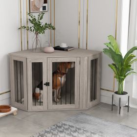 Corner Dog Crate (Option: Brown-1000x990x155 mm)