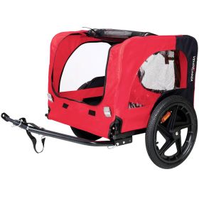 Bicycle Trailer For Pets Outdoor Foldable Dog Trailer With Reflectors (Option: Red)