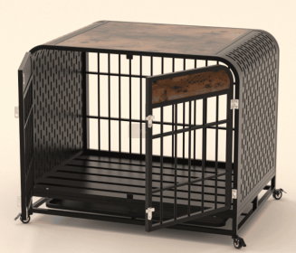 Heavy Duty Dog Crate Furniture Wooden Table 33inch Brown (Option: Brown)