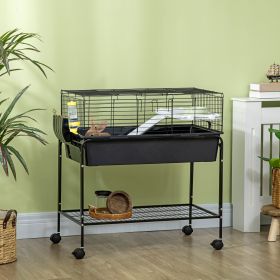 Two-Story Small Animal Cage Removable from Stand (Option: Gray-885x630x260 mm)