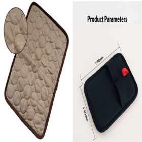 Pet Dog Cat Ice Silk Cold Nest Pad For Cooling In Summer (Option: Brown set-50x40cm)